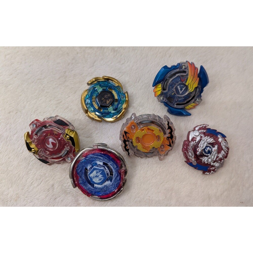 Lot of 6 Beyblade Spinning Tops Toys Some Metals
